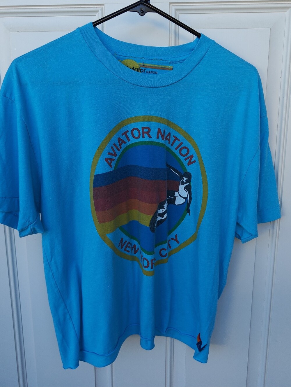 Aviator Nation Size L  Cropped Boyfriend T- Shirt